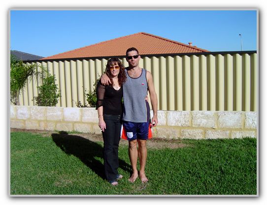 CJ & BJ in backyard